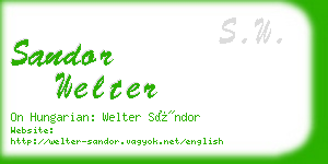 sandor welter business card